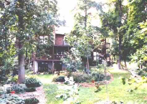 deck overlooking grounds and bay